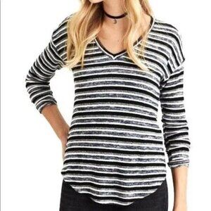 American Eagle AEO Soft & Sexy Plush Blue & Black Stripe Long Sleeve T-Shirt S